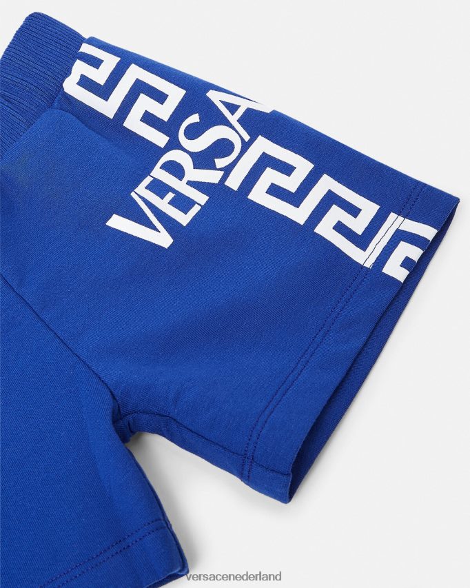 Versace Babyshort met Greca-logo kinderen blauw kleding J2T4F41889