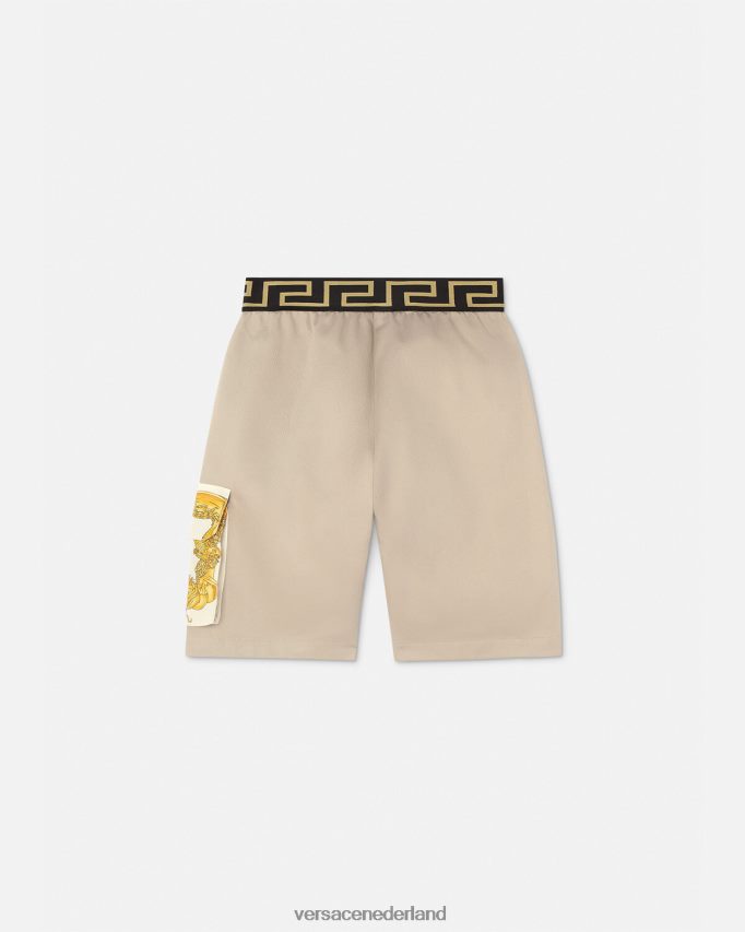 Versace Greca zeeschelp barok shorts kinderen beige kleding J2T4F42086