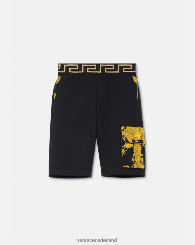 Versace Maschera barok Greca korte broek kinderen zwart kleding J2T4F42126