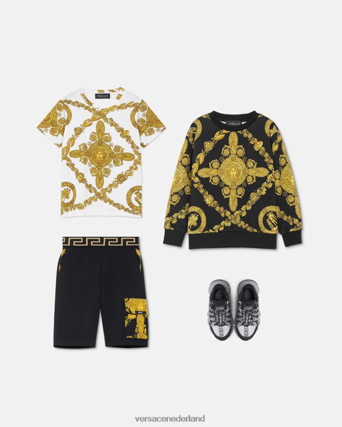Versace Maschera barok Greca korte broek kinderen zwart kleding J2T4F42126