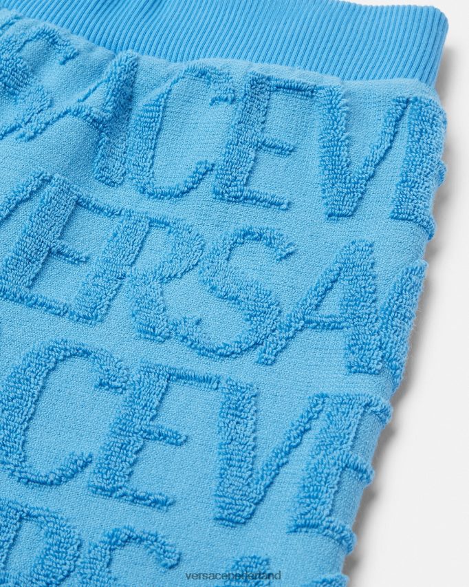 Versace all-over handdoekshorts kinderen lichtblauw kleding J2T4F42087