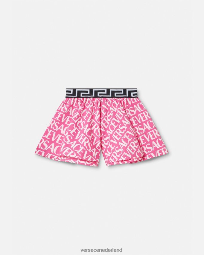 Versace all-over sweatshort kinderen roze & print kleding J2T4F41975