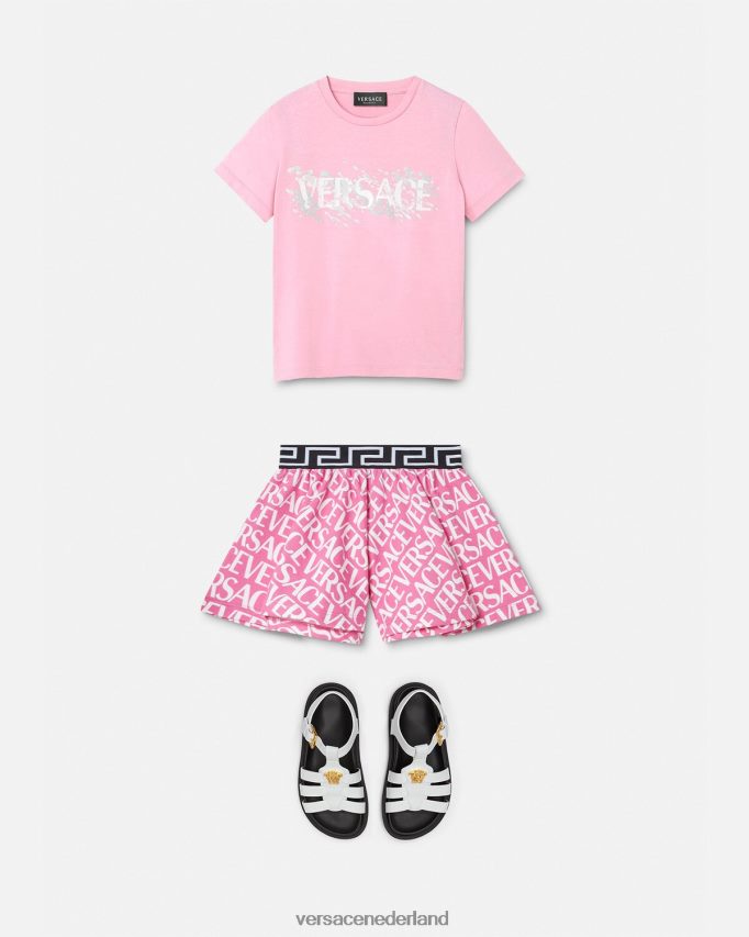Versace all-over sweatshort kinderen roze & print kleding J2T4F41975
