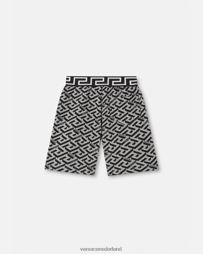 Versace la greca sweatshort kinderen grijs en afdrukken kleding J2T4F42116