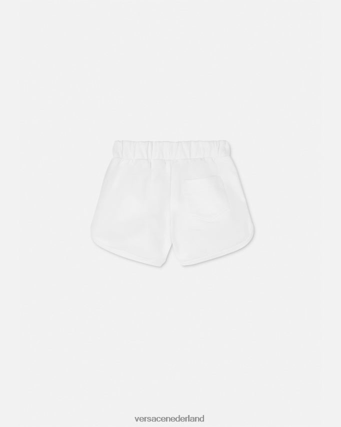 Versace sweatshort met logo kinderen wit goud kleding J2T4F41934