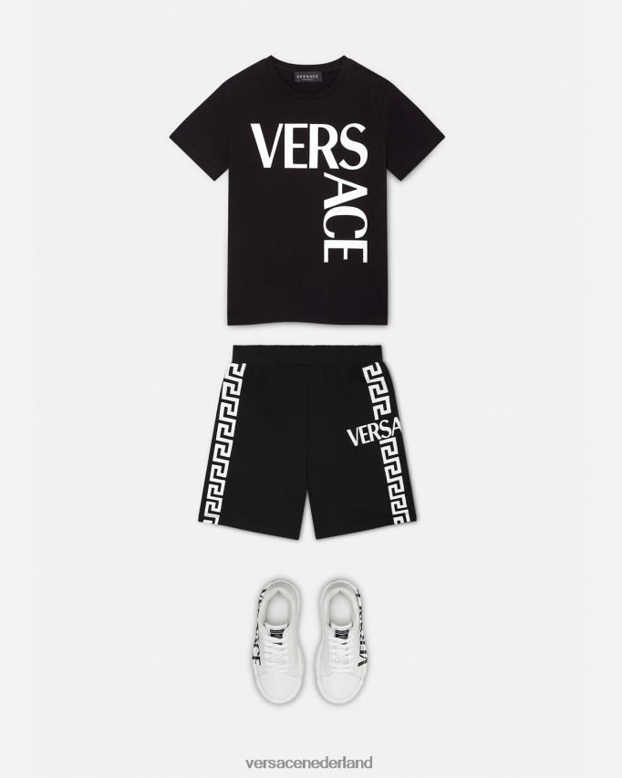Versace sweatshort met logo kinderen zwart kleding J2T4F42098