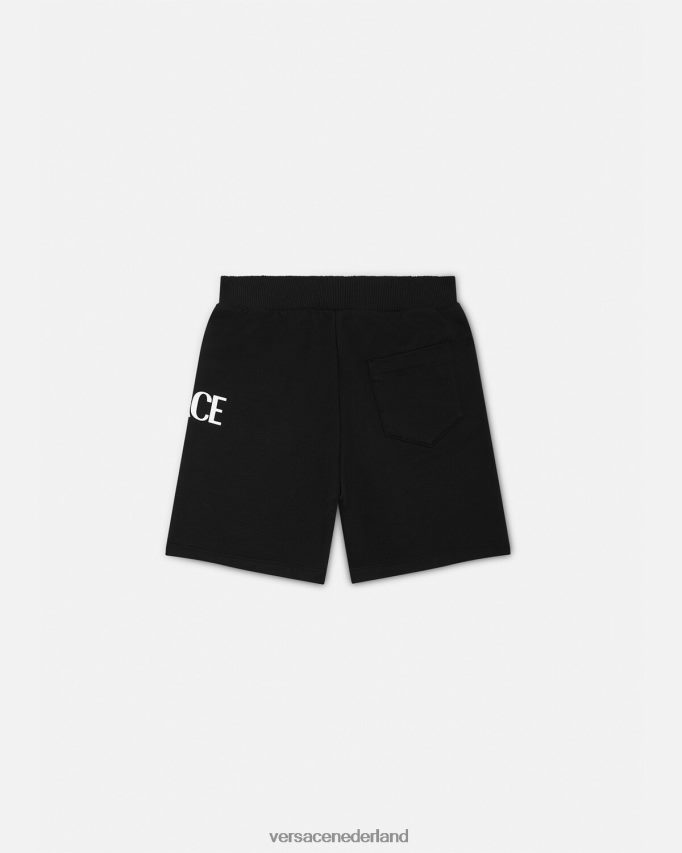 Versace sweatshort met logo kinderen zwart kleding J2T4F42098