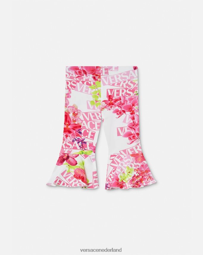 Versace Orchidee babylegging met logo kinderen wit & bedrukt kleding J2T4F41869