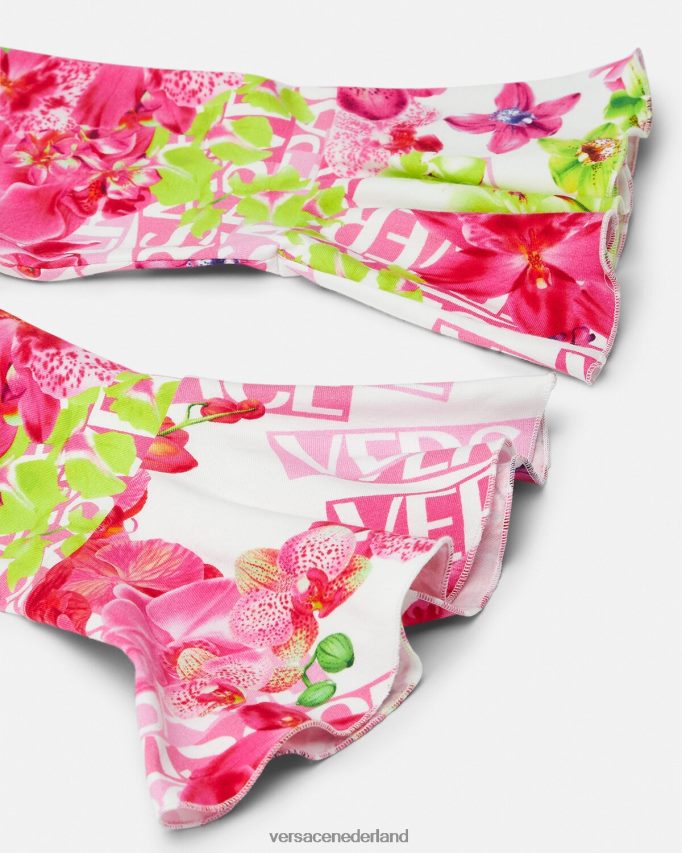 Versace Orchidee babylegging met logo kinderen wit & bedrukt kleding J2T4F41869