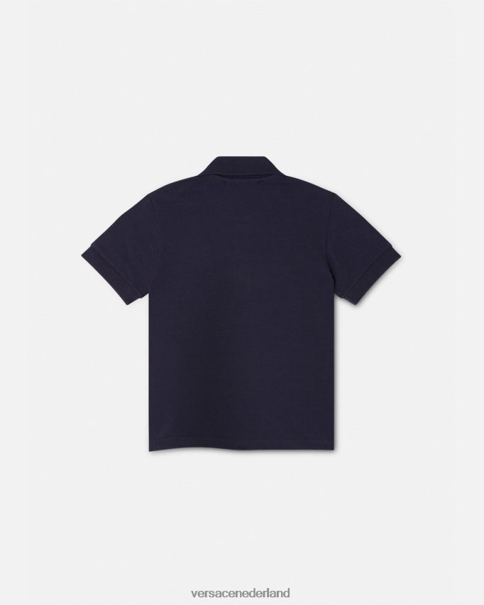 Versace Medusa geborduurd babypoloshirt kinderen zwart blauw kleding J2T4F41891