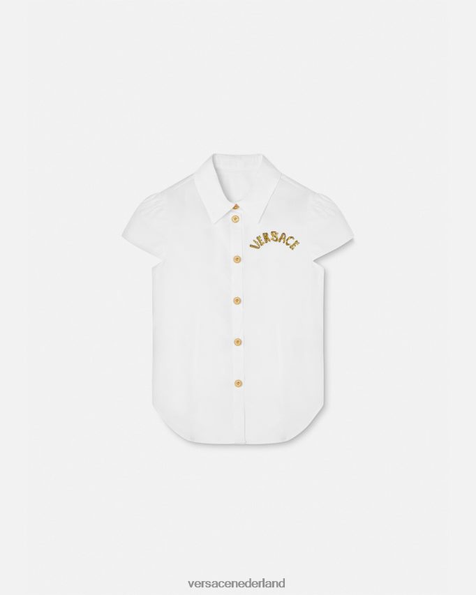 Versace Medusa-shirt met korte mouwen kinderen wit goud kleding J2T4F41936