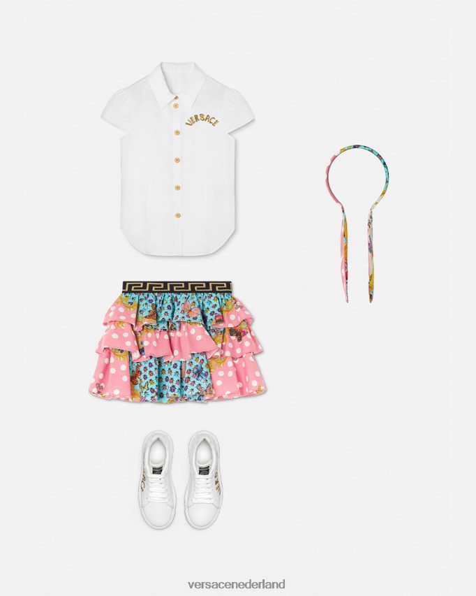 Versace Medusa-shirt met korte mouwen kinderen wit goud kleding J2T4F41936