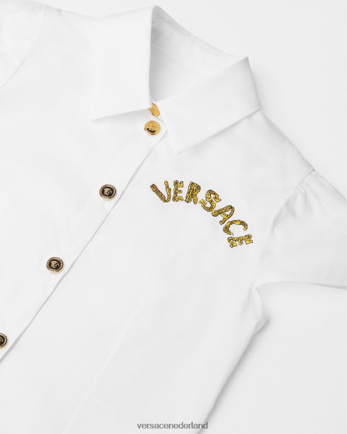 Versace Medusa-shirt met korte mouwen kinderen wit goud kleding J2T4F41936