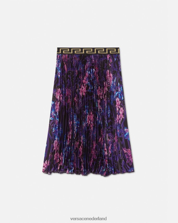 Versace orchidee barocco plooirok kinderen violet & afdrukken kleding J2T4F42006