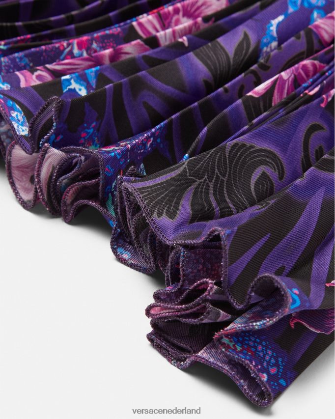 Versace orchidee barocco plooirok kinderen violet & afdrukken kleding J2T4F42006