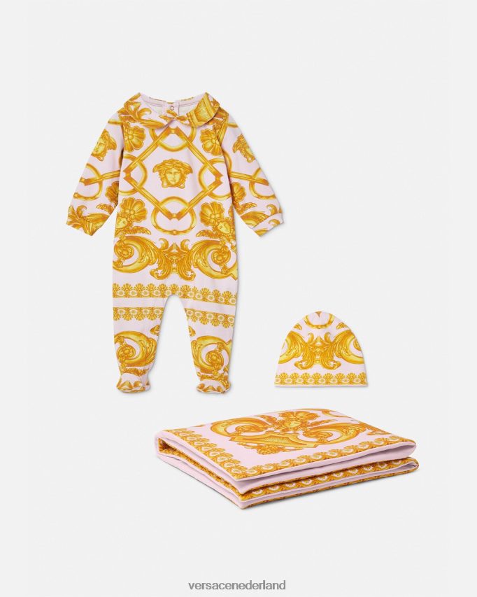 Versace Barocco 660 babyslaappakje kinderen lichtroze en goud kleding J2T4F41826