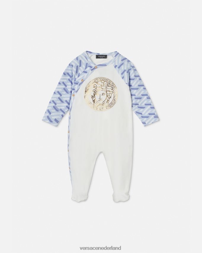 Versace Medusa la greca babyslaappakje kinderen lichtblauw en wit kleding J2T4F41832