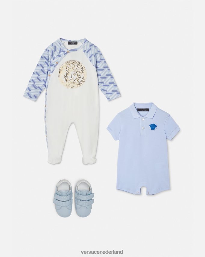 Versace Medusa la greca babyslaappakje kinderen lichtblauw en wit kleding J2T4F41832