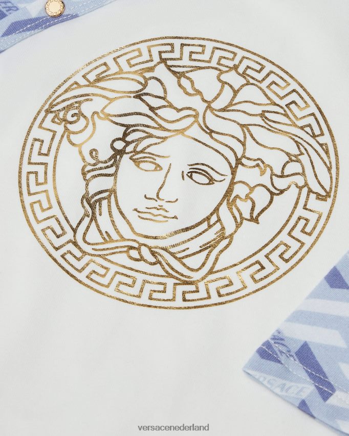 Versace Medusa la greca babyslaappakje kinderen lichtblauw en wit kleding J2T4F41832
