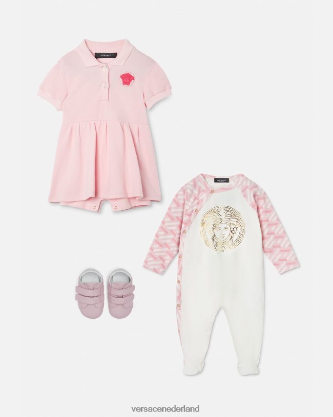 Versace Medusa la greca babyslaappakje kinderen roze en wit kleding J2T4F41831
