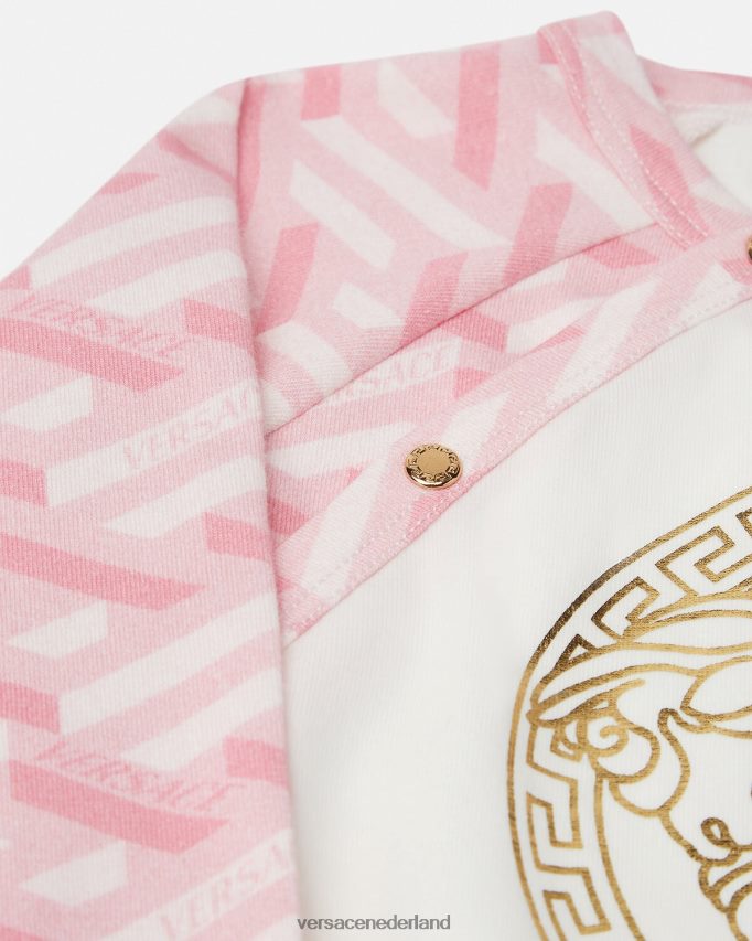 Versace Medusa la greca babyslaappakje kinderen roze en wit kleding J2T4F41831