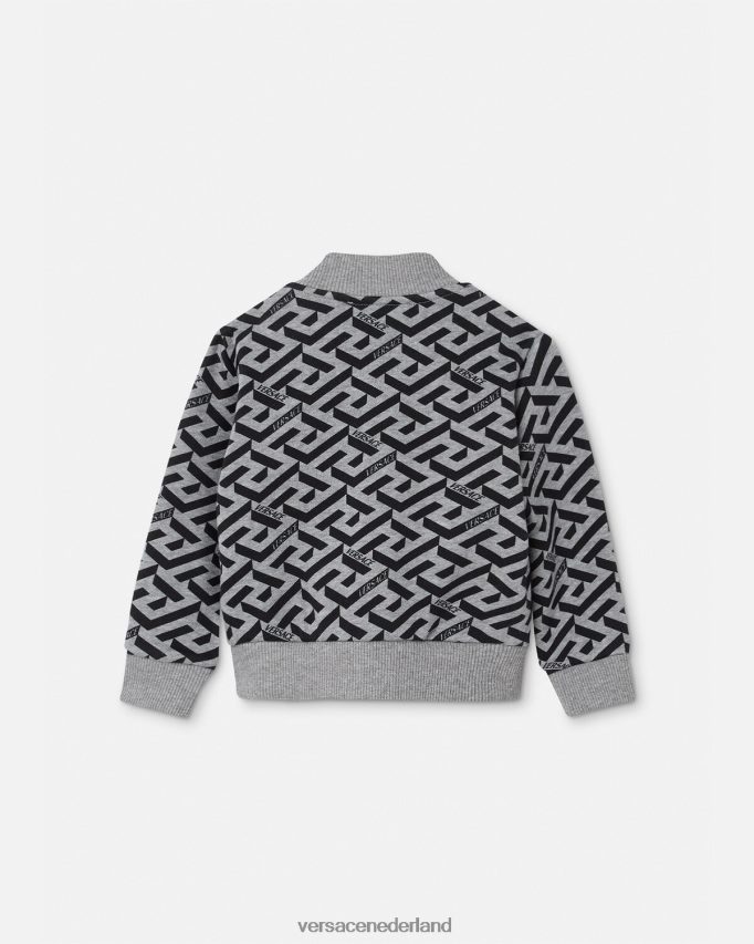 Versace la greca babysweater met rits kinderen grijs en afdrukken kleding J2T4F41909