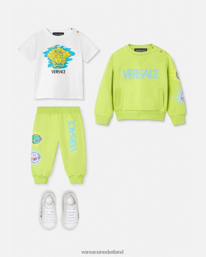 Versace Baby-T-shirt met Medusa-logo kinderen wit & bedrukt kleding J2T4F41914