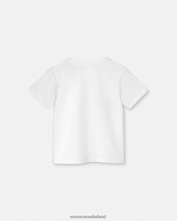 Versace Baby-T-shirt met Medusa-logo kinderen wit & bedrukt kleding J2T4F41914