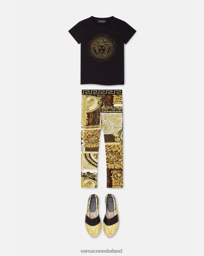 Versace Medusa T-shirt met studs kinderen zwart kleding J2T4F42025