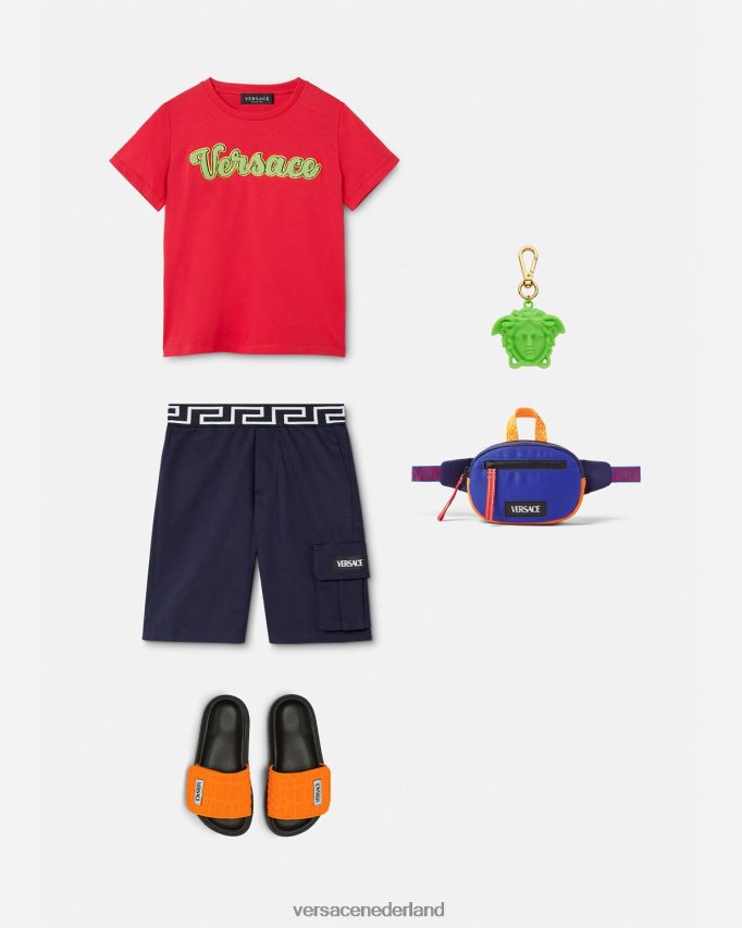 Versace T-shirt met Varsity-logo kinderen rood kleding J2T4F42133