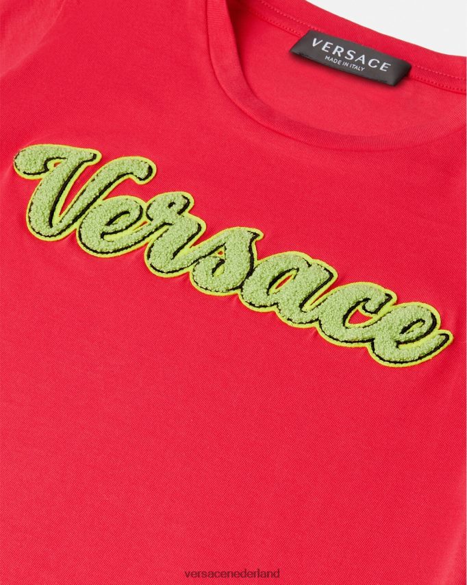 Versace T-shirt met Varsity-logo kinderen rood kleding J2T4F42133