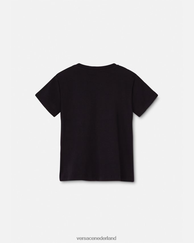 Versace T-shirt met kristallen all-over kinderen zwart kleding J2T4F42024