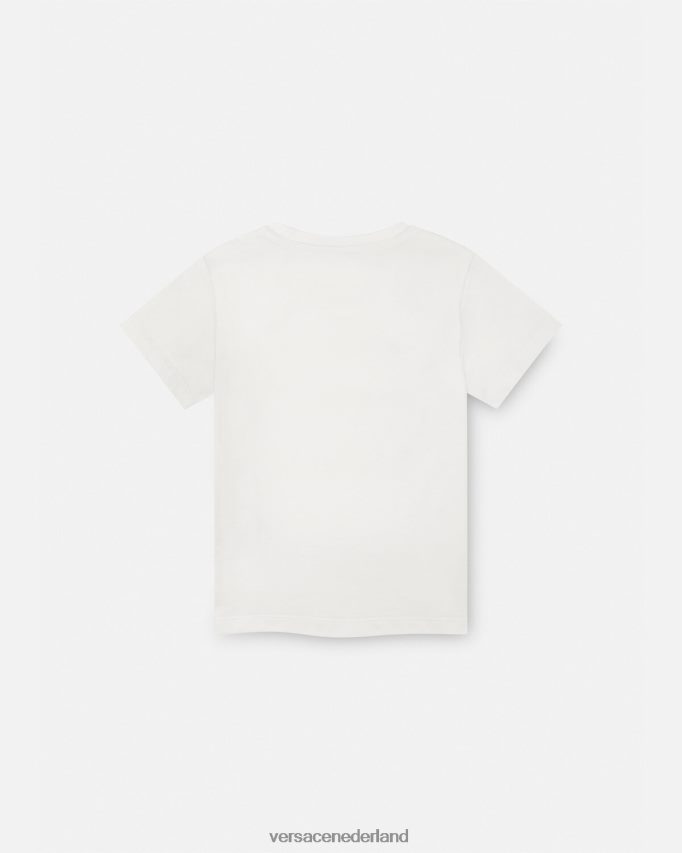 Versace T-shirt met kristallen medusa kinderen wit kleding J2T4F41964