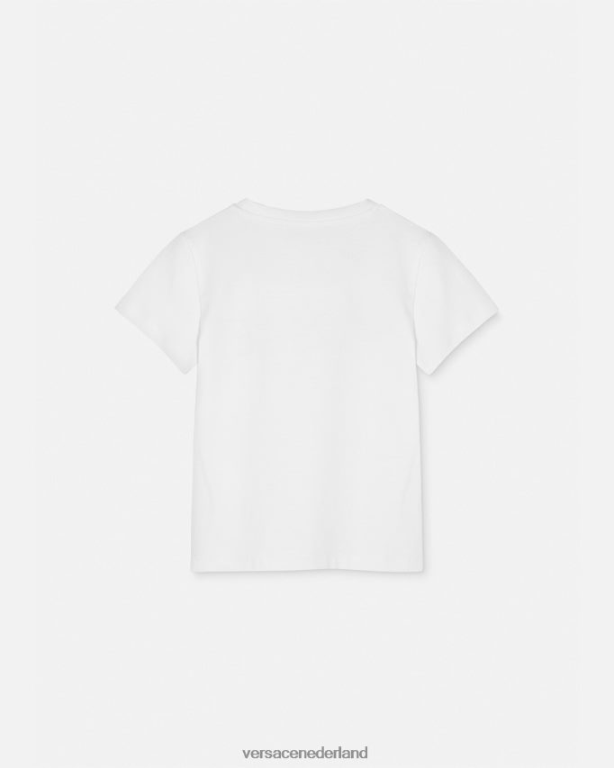 Versace T-shirt met logosterren kinderen wit & bedrukt kleding J2T4F41951