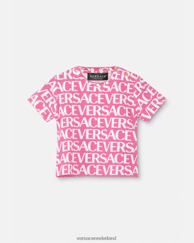 Versace all-over baby-T-shirt kinderen roze & print kleding J2T4F41920