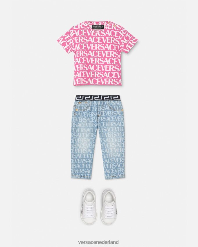 Versace all-over baby-T-shirt kinderen roze & print kleding J2T4F41920