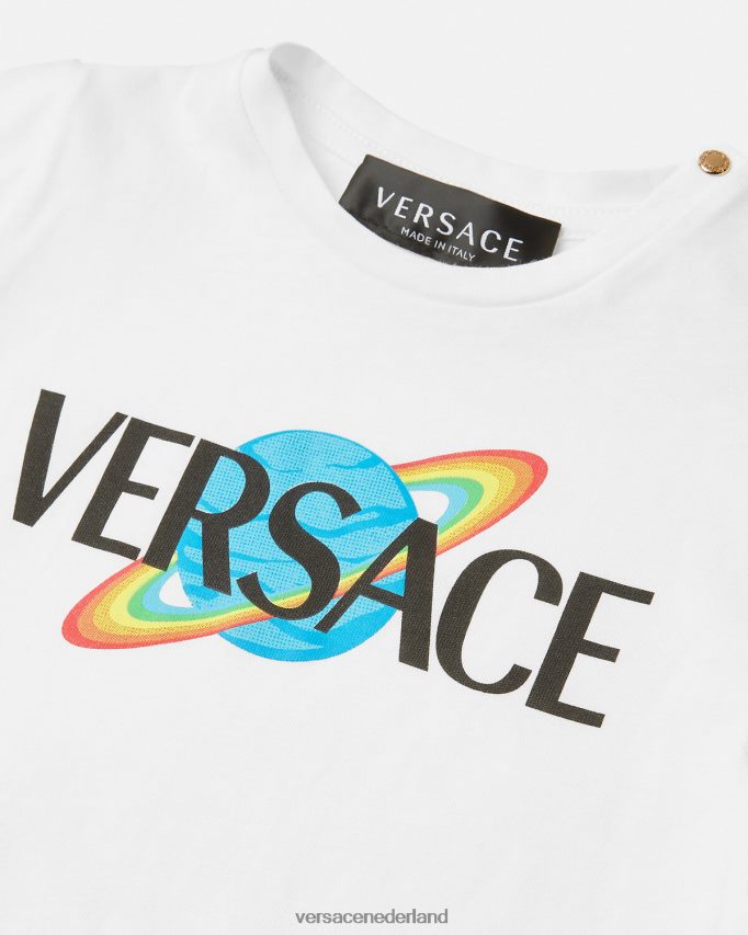 Versace baby-T-shirt met logo kinderen wit & bedrukt kleding J2T4F41883