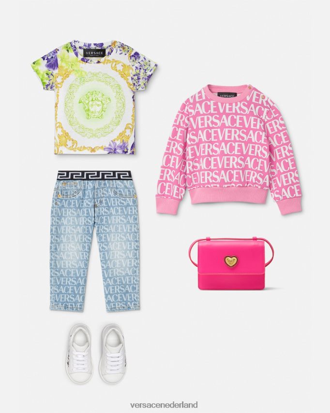 Versace kwal orchidee baby t-shirt kinderen wit & bedrukt kleding J2T4F41866