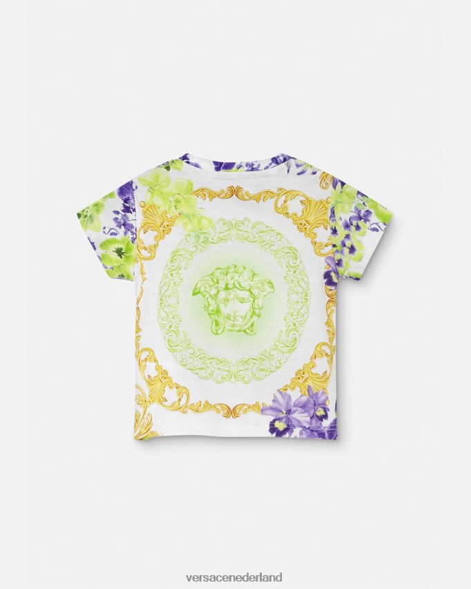 Versace kwal orchidee baby t-shirt kinderen wit & bedrukt kleding J2T4F41866
