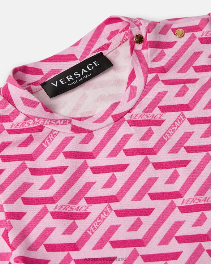 Versace la greca baby t-shirt kinderen roze kleding J2T4F41874