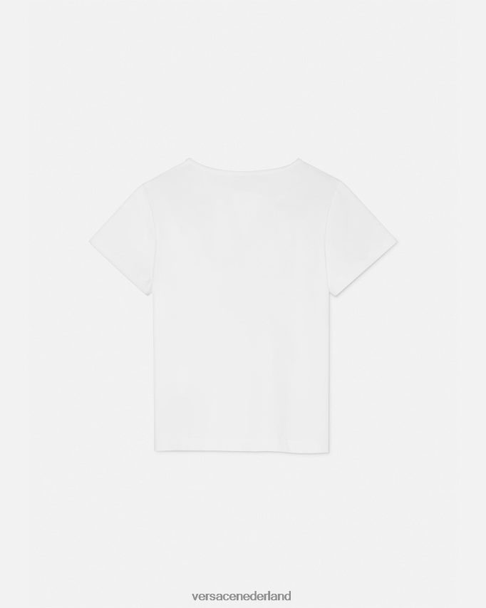 Versace orchidee kwal t-shirt kinderen wit & bedrukt kleding J2T4F42003