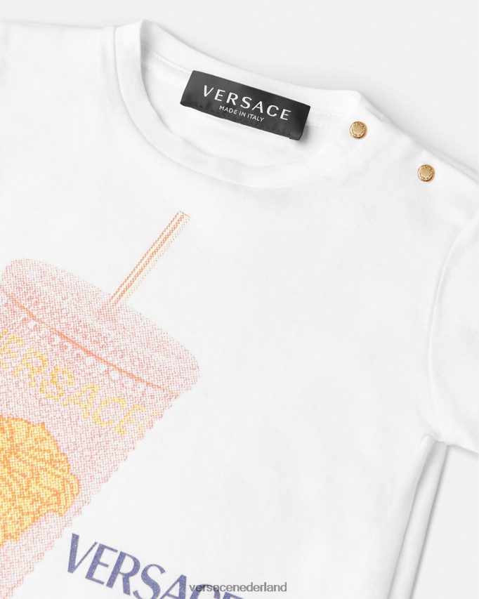Versace reismok baby t-shirt kinderen wit & bedrukt kleding J2T4F41924