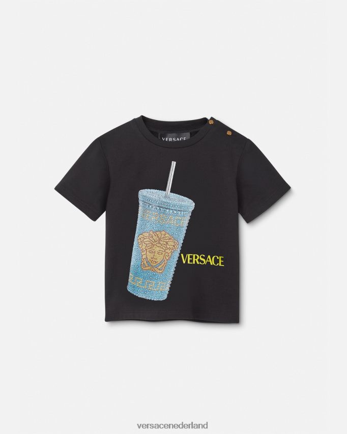 Versace reismok baby t-shirt kinderen zwart en afdrukken kleding J2T4F41925