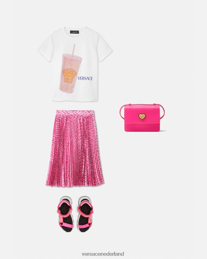 Versace reismok logo t-shirt kinderen wit & bedrukt kleding J2T4F42018