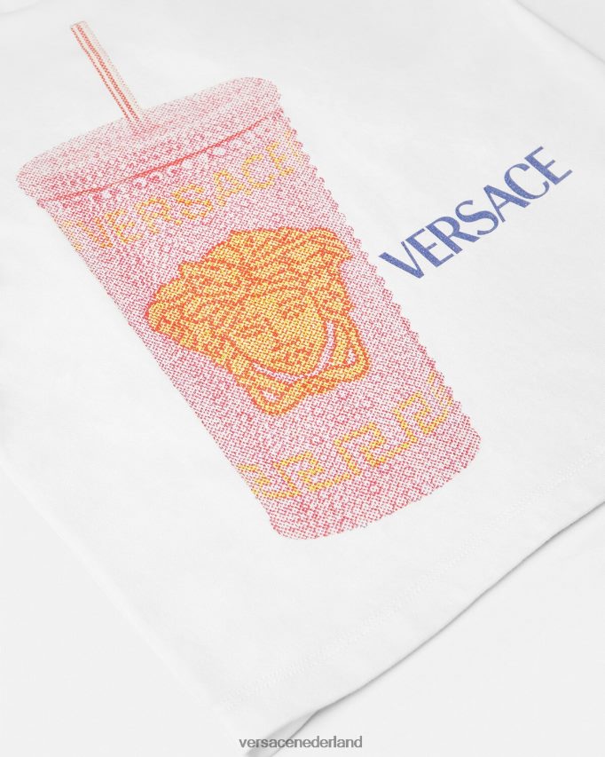 Versace reismok logo t-shirt kinderen wit & bedrukt kleding J2T4F42018