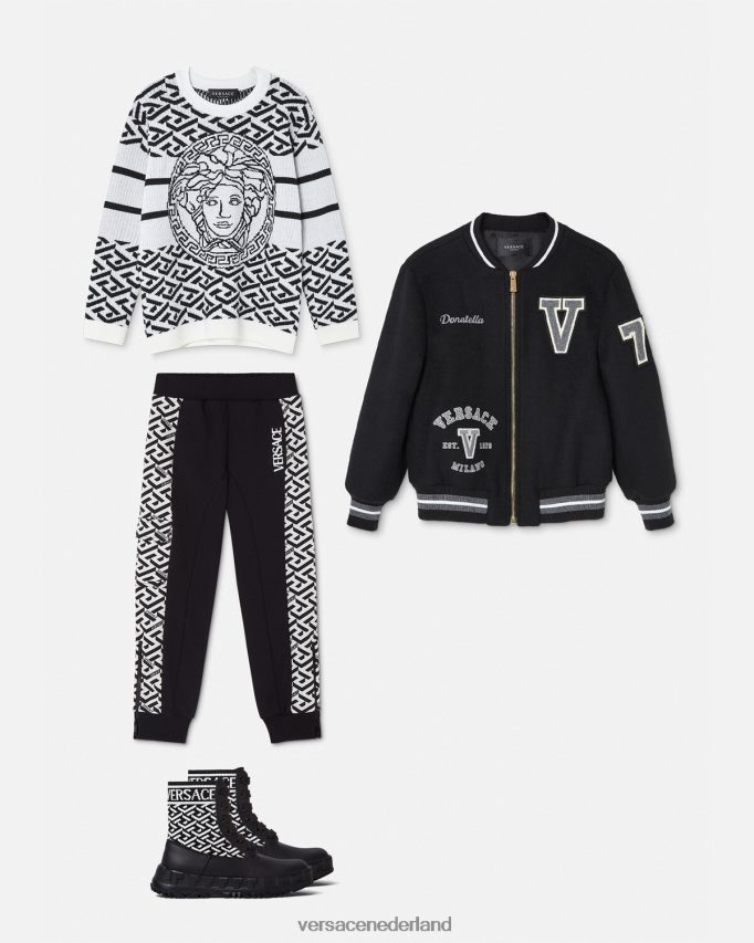 Versace Medusa la Greca trui kinderen zwart wit kleding J2T4F41992