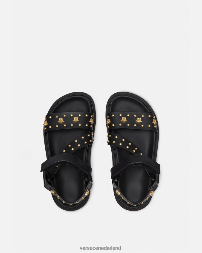 Versace La Medusa-sandalen met studs kinderen zwart schoen J2T4F42041