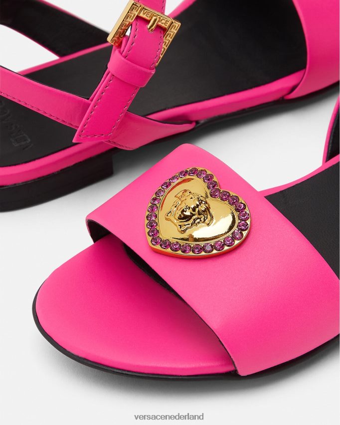 Versace Medusa-sandalen met kristallen hart kinderen fuchsia schoen J2T4F42040