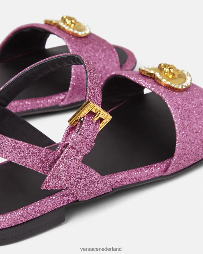 Versace Medusa-sandalen met kristallen hart kinderen roze schoen J2T4F42039