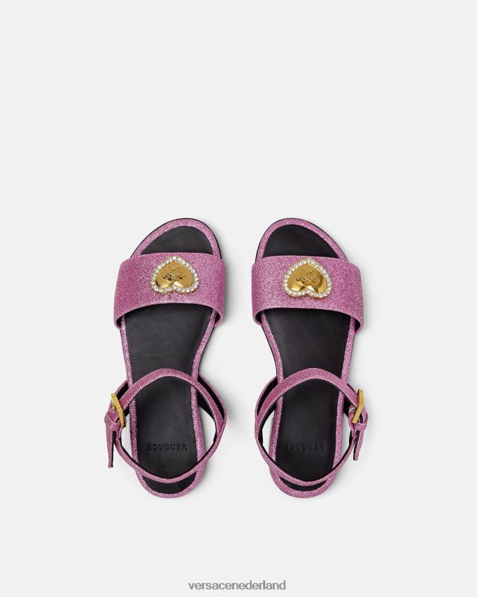 Versace Medusa-sandalen met kristallen hart kinderen roze schoen J2T4F42039
